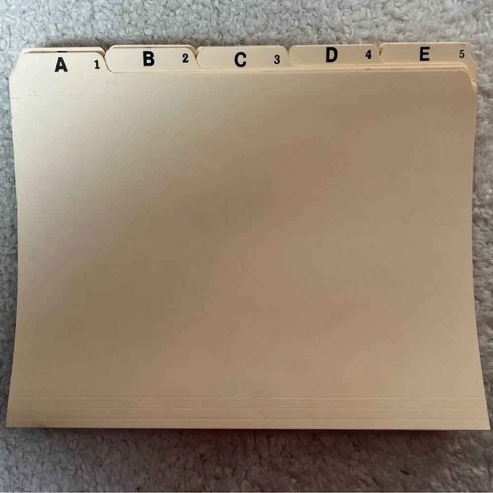 Letter Size Alphabetic File Folders 2.5